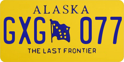 AK license plate GXG077