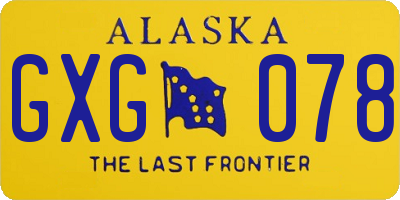 AK license plate GXG078