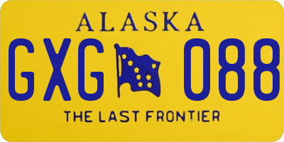 AK license plate GXG088