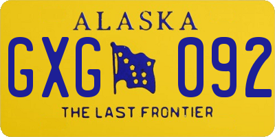 AK license plate GXG092