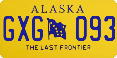 AK license plate GXG093