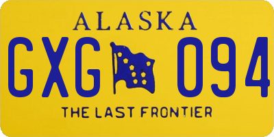 AK license plate GXG094