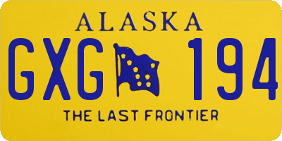 AK license plate GXG194