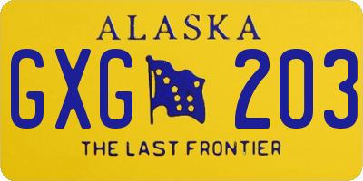 AK license plate GXG203
