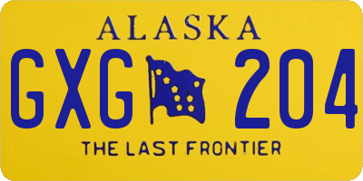 AK license plate GXG204