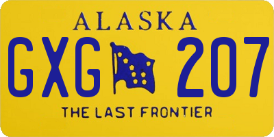 AK license plate GXG207