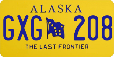 AK license plate GXG208