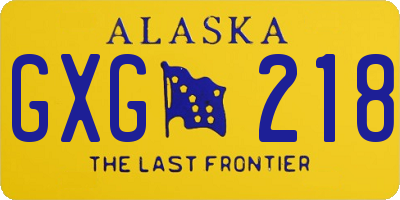 AK license plate GXG218