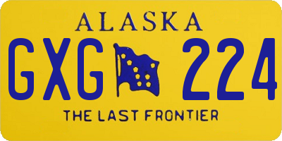 AK license plate GXG224