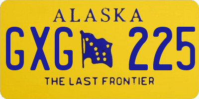 AK license plate GXG225