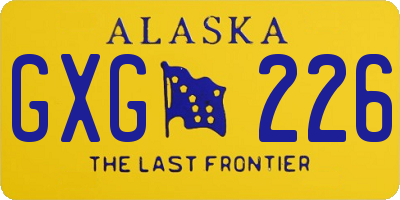 AK license plate GXG226