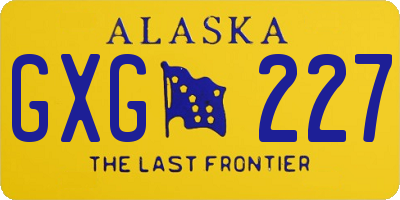 AK license plate GXG227