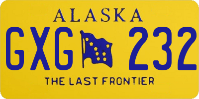 AK license plate GXG232