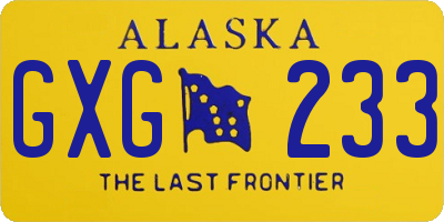 AK license plate GXG233