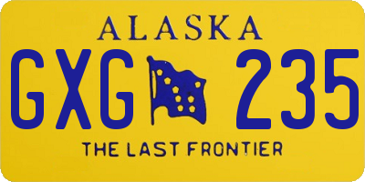 AK license plate GXG235