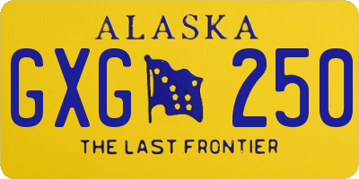 AK license plate GXG250