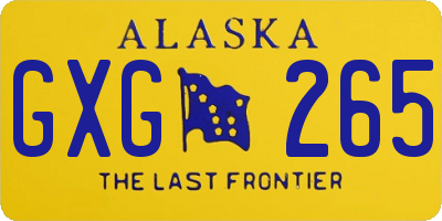 AK license plate GXG265