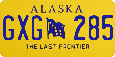 AK license plate GXG285