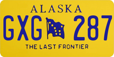 AK license plate GXG287