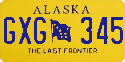 AK license plate GXG345