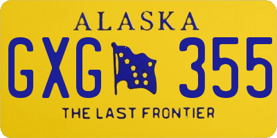 AK license plate GXG355