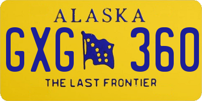 AK license plate GXG360