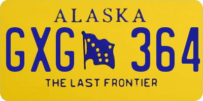AK license plate GXG364