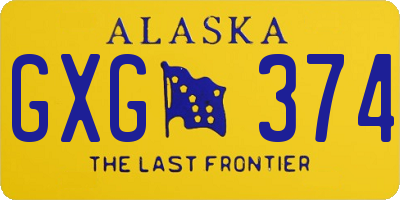 AK license plate GXG374