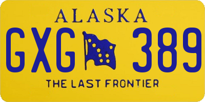 AK license plate GXG389