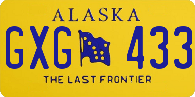AK license plate GXG433