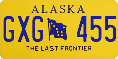 AK license plate GXG455