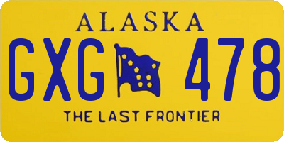 AK license plate GXG478