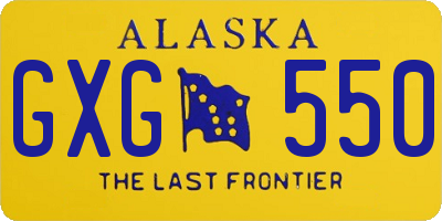 AK license plate GXG550