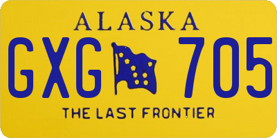 AK license plate GXG705