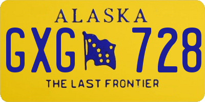 AK license plate GXG728