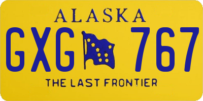 AK license plate GXG767