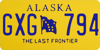 AK license plate GXG794