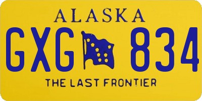 AK license plate GXG834