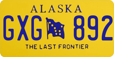 AK license plate GXG892