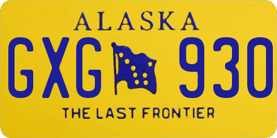 AK license plate GXG930