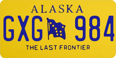 AK license plate GXG984