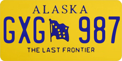 AK license plate GXG987
