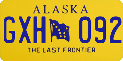 AK license plate GXH092