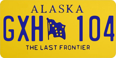 AK license plate GXH104