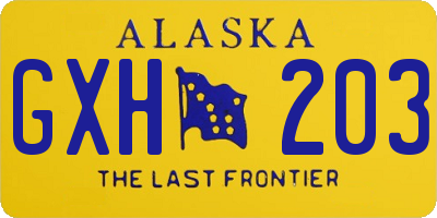 AK license plate GXH203
