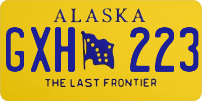 AK license plate GXH223