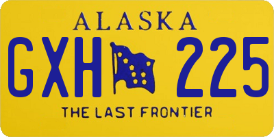 AK license plate GXH225