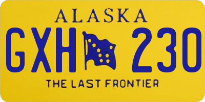 AK license plate GXH230