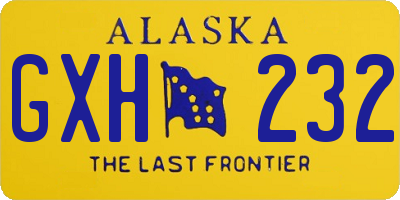 AK license plate GXH232