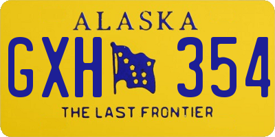 AK license plate GXH354